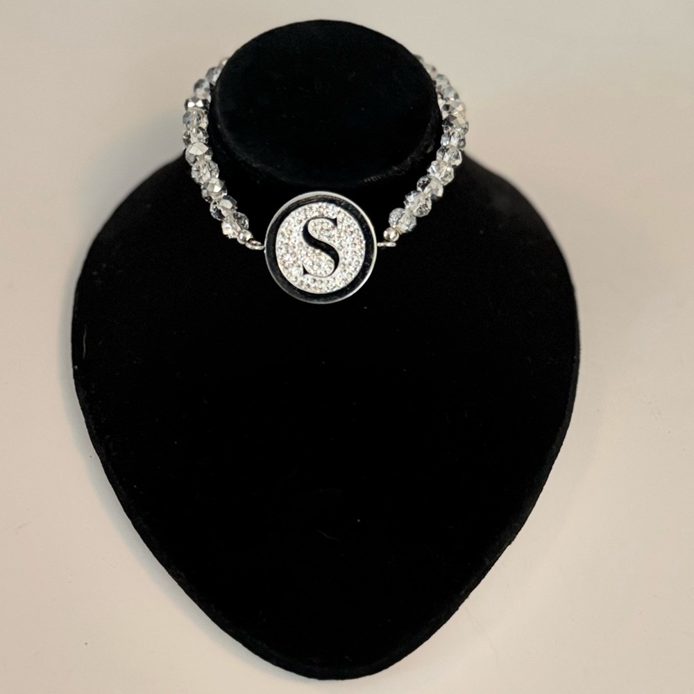 Source Unknown Silver Initial Bracelet